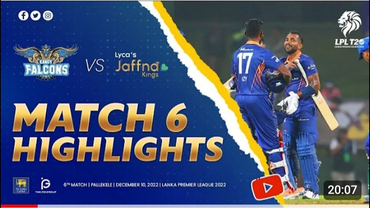 Match 06 | Kandy falcons vs Jaffna Kings | lpl 2022