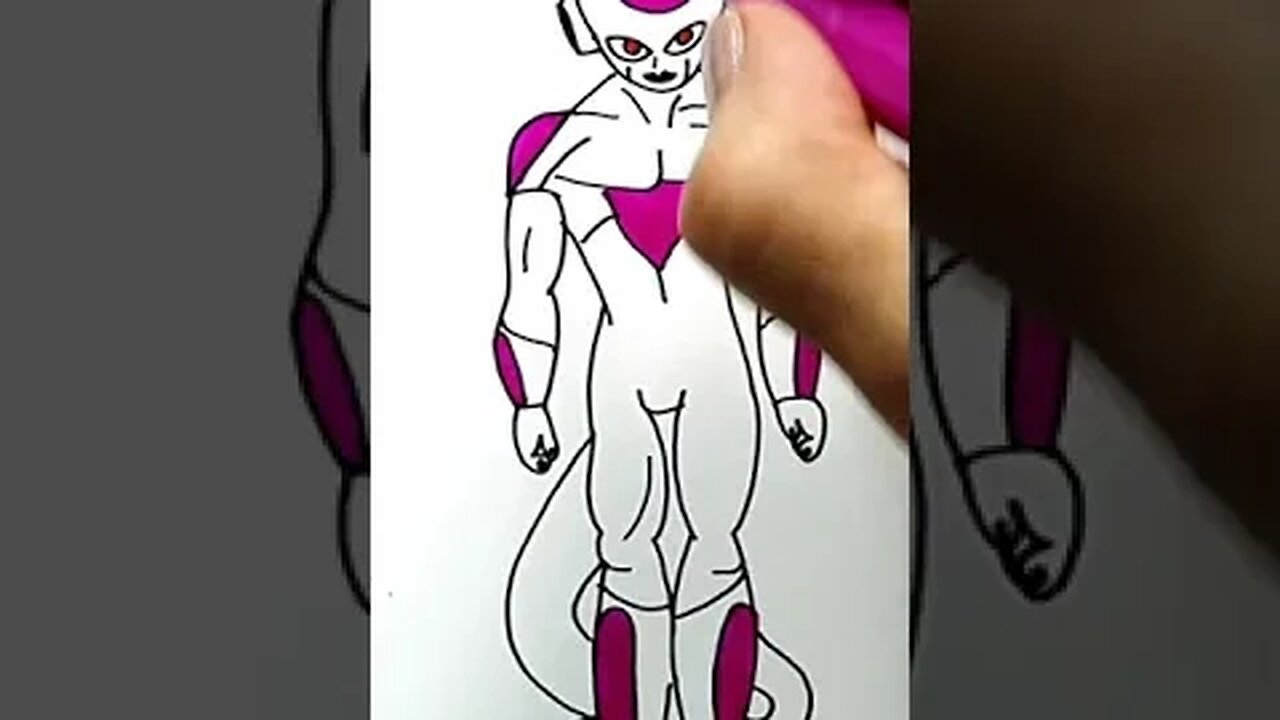 How to draw and paint Frieza from Dragon Ball #shorts