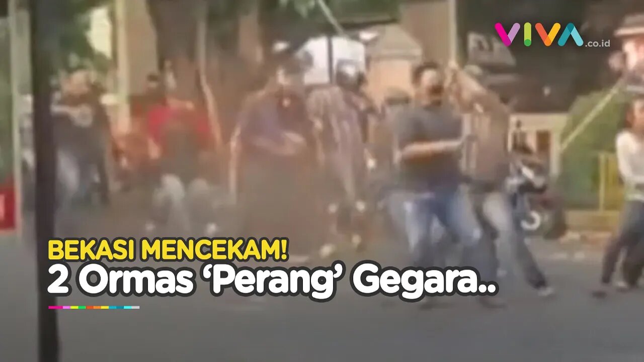 BRUTAL! Dua Ormas di Bekasi Saling Serang di Dua Lokasi