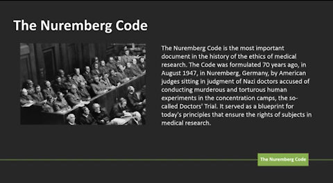 Nazi Murderous & Torturous Medical Experiments in Concentration Camps & The Nuremberg Code