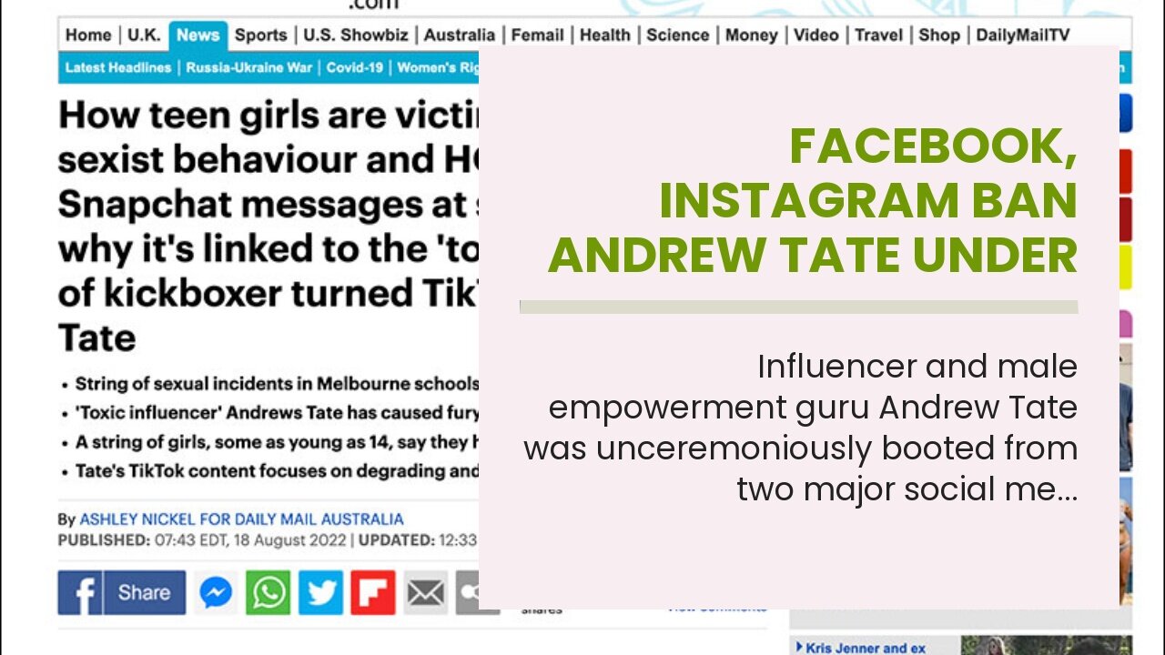 Facebook, Instagram Ban Andrew Tate Under ‘Dangerous Person’ Precedent Set by Alex Jones