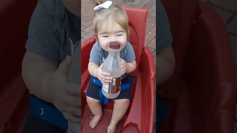 She actually thinks she got some milk!