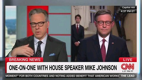 Traitor Speaker of the House Mike Johnson on CNN giving excuses why he's selling out America.