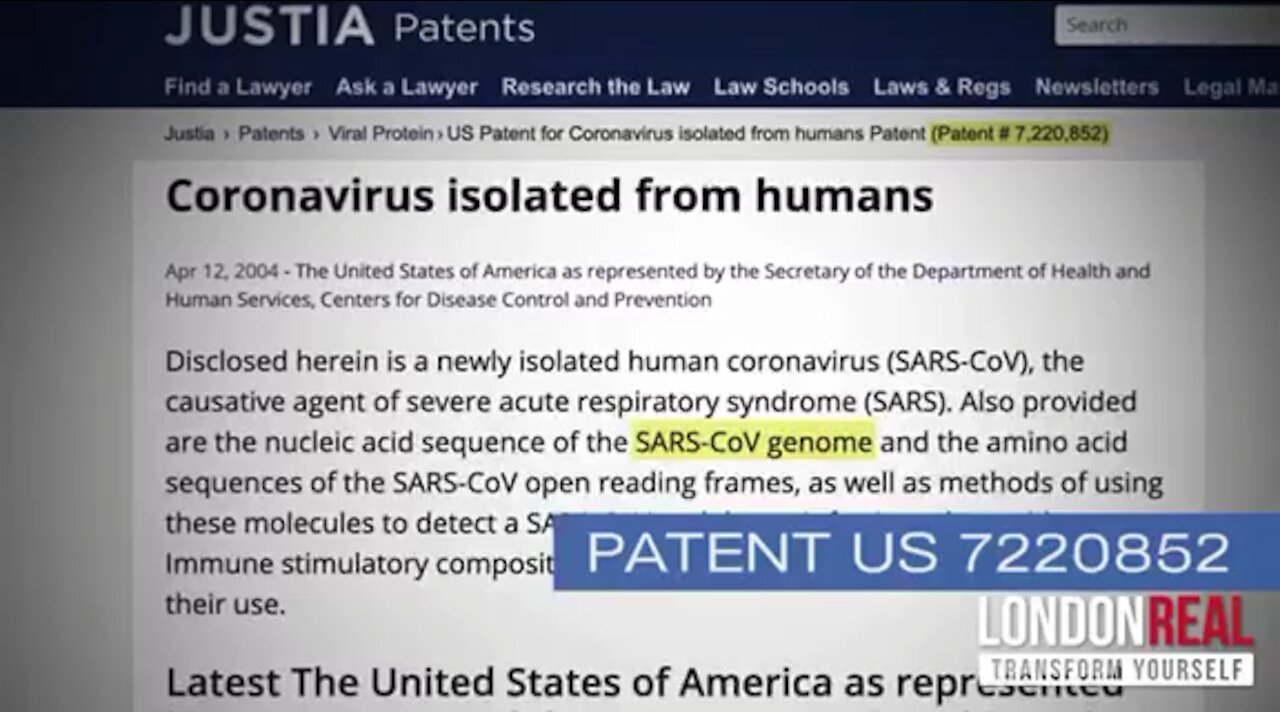 Coronavirus patents date back to 1999