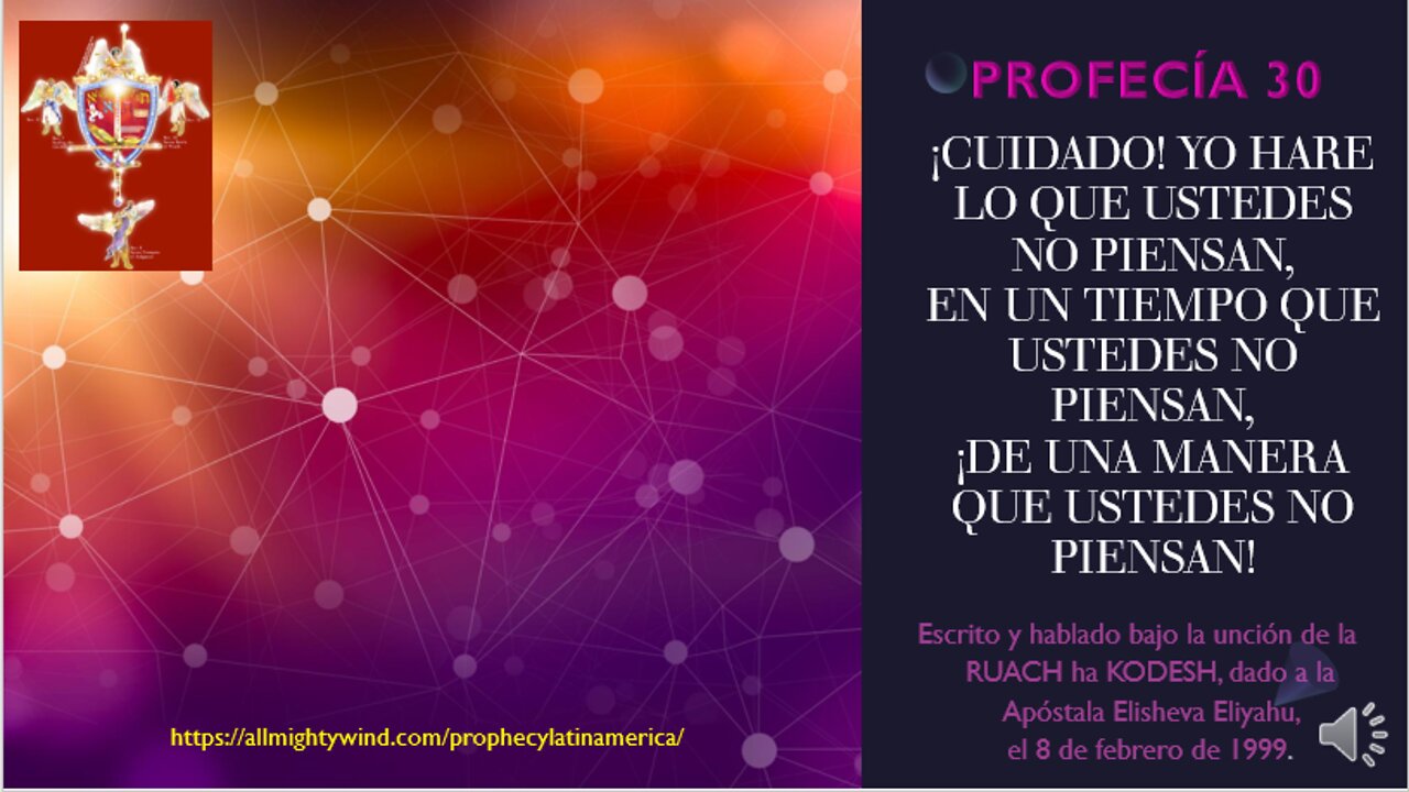 PROFECÍA 30 - ¡CUIDADO! YO HARE LO QUE USTEDES NO PIENSAN,