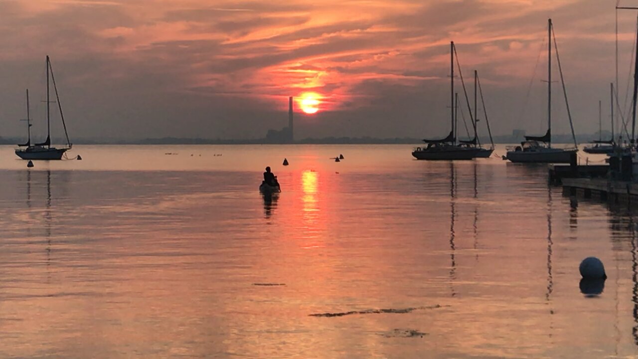 Lake Michigan Sunrise Kayaker