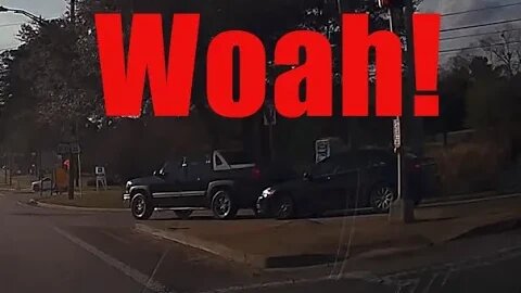 Sedan plows into a pick-up truck!