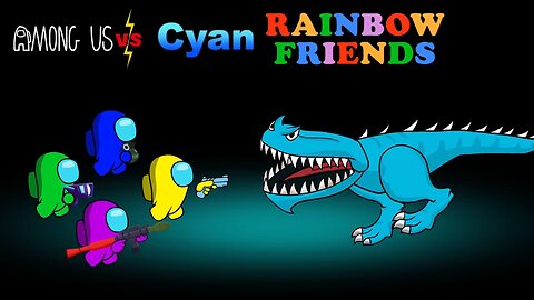 among us vs cyan rainbow friends #amongus #cyanrainbowfrienda