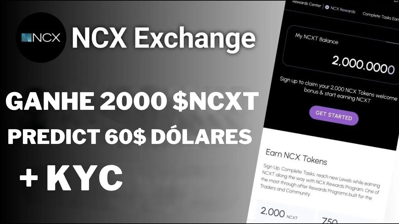 AIRDROP NCX EXCHANGE GANHE 2000 $NCXT NO CADASTRO APROVANDO O KYC POR TEMPO LIMITADO APROVEITE