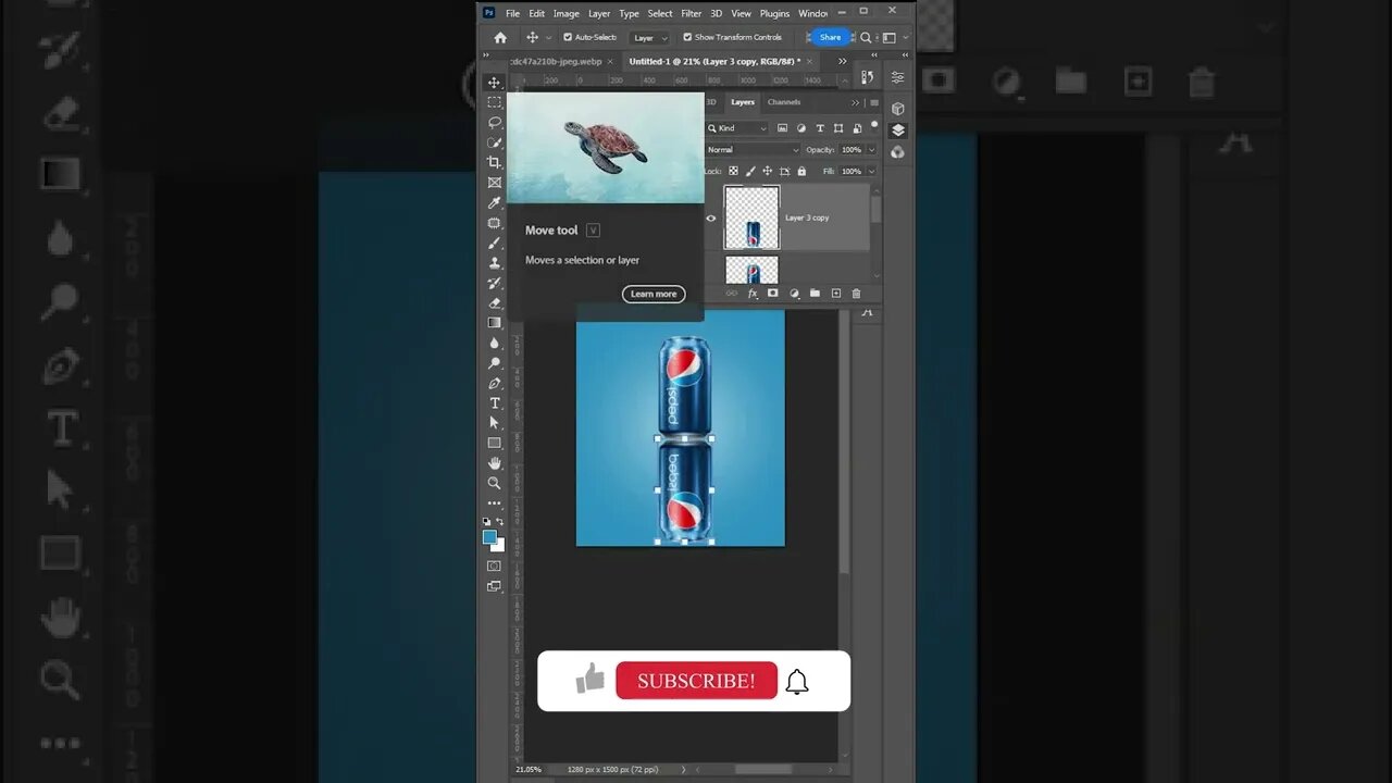 How to create a reflection In photoshop #photoshopshort #tutorial #trendingshortfffff #shorts
