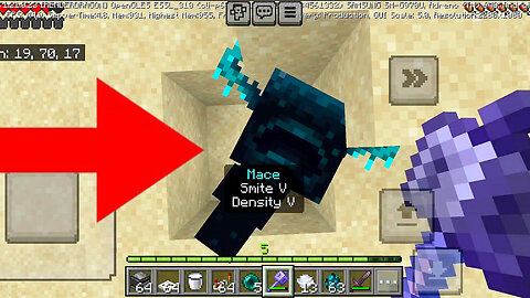 how to use the Ender Pearl, Breeze and Mace together to kill a Warden on Minecraft Pocket Edition