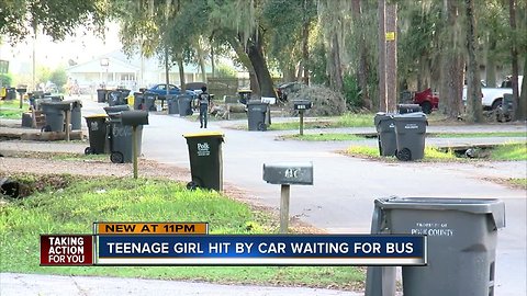 SUV hits 17-year-old in Lakeland, propelling her into a watery ditch before driving away