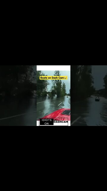 Flooded lake spills onto road 😂 #shorts #boats