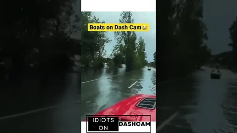 Flooded lake spills onto road 😂 #shorts #boats