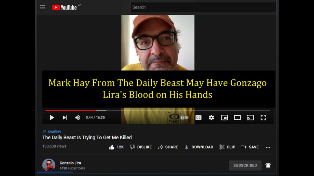 Sleazy 'Daily Beast' Reporter Mark Hay - May Have Gonzalo Lira's Blood on His Hands