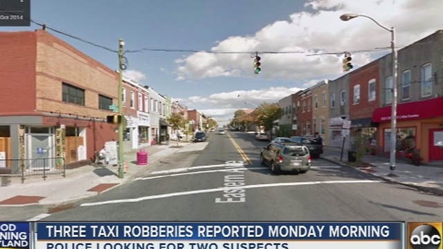 Three taxi robberies reported in Baltimore