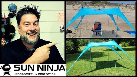 🌞🥷 Sun Ninja pop up beach tent tested! Sun shelter [525] ⛱️ ⛺️