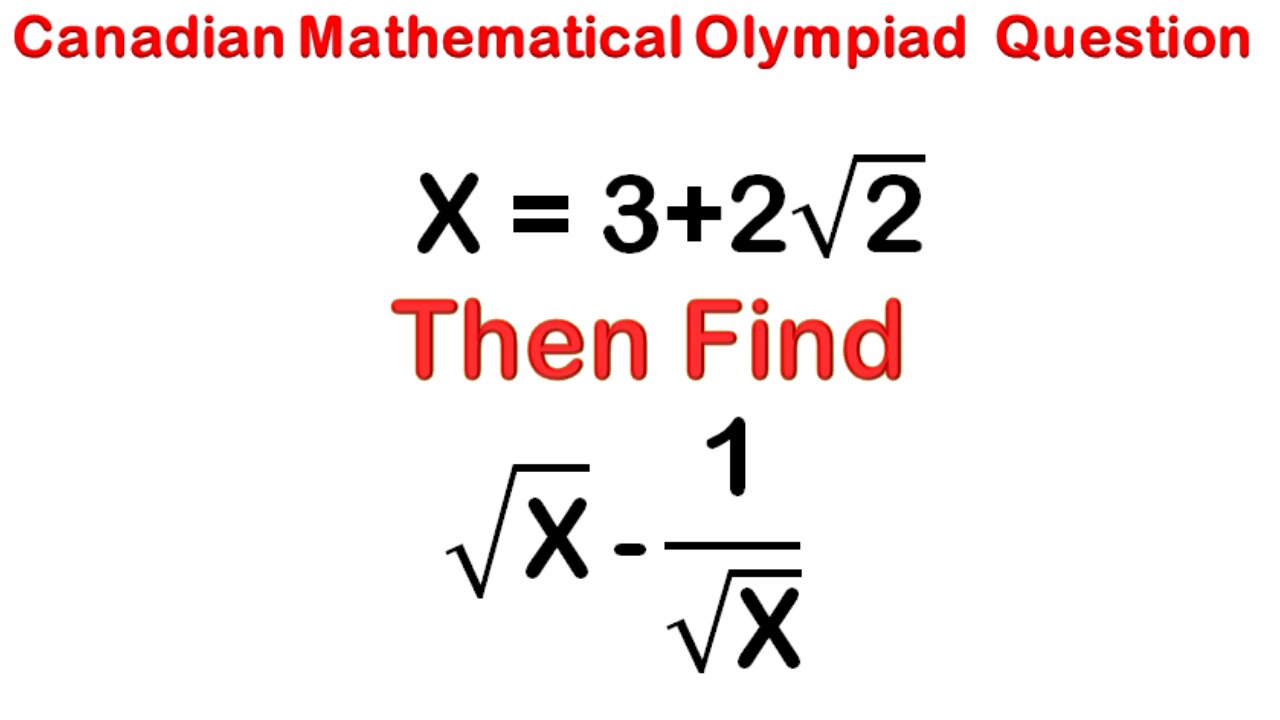 Canadian Mathematical Olympiad (CMO) Question | Can you solve ?