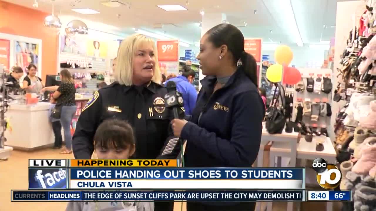 Chula Vista police handing out shoes to students
