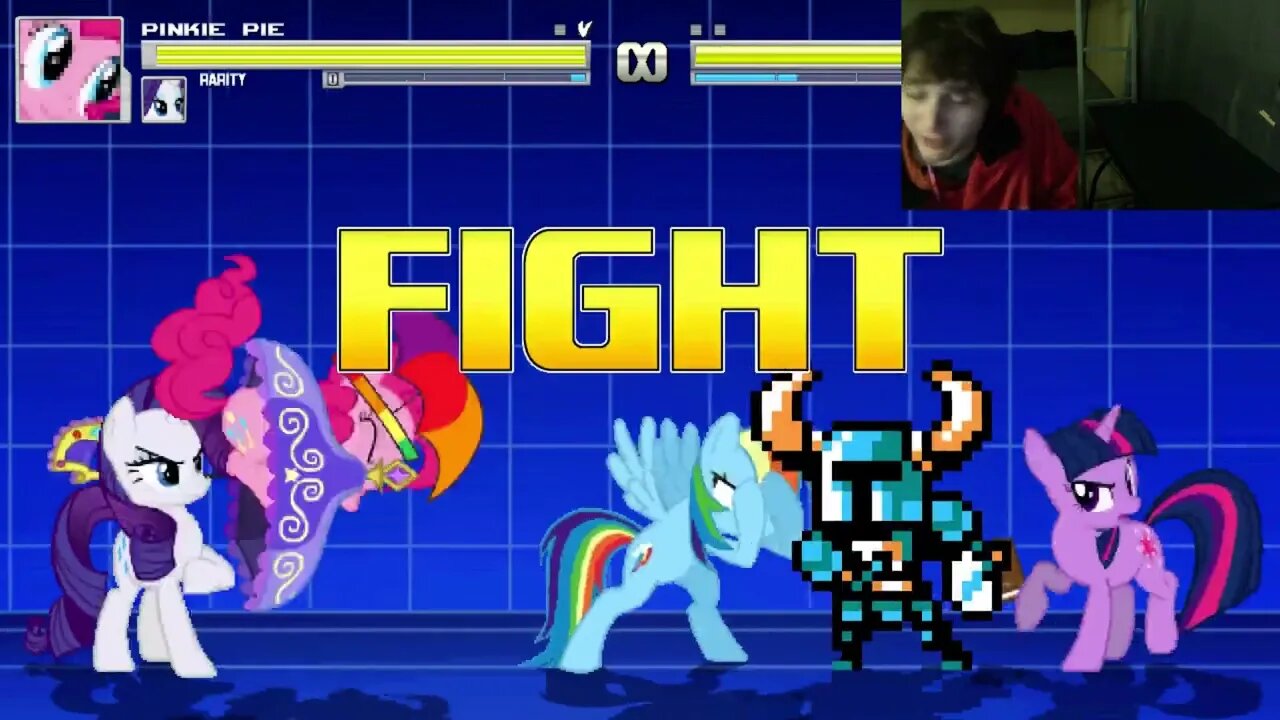 My Little Pony Characters (Twilight Sparkle, Rainbow Dash, And Rarity) VS Shovel Knight In A Battle