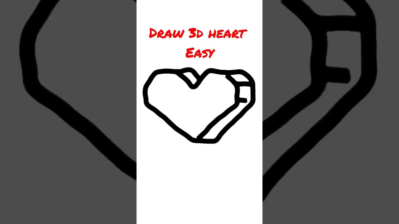 Draw a 3D Heart Easy and Fast #drawing #art #doodle