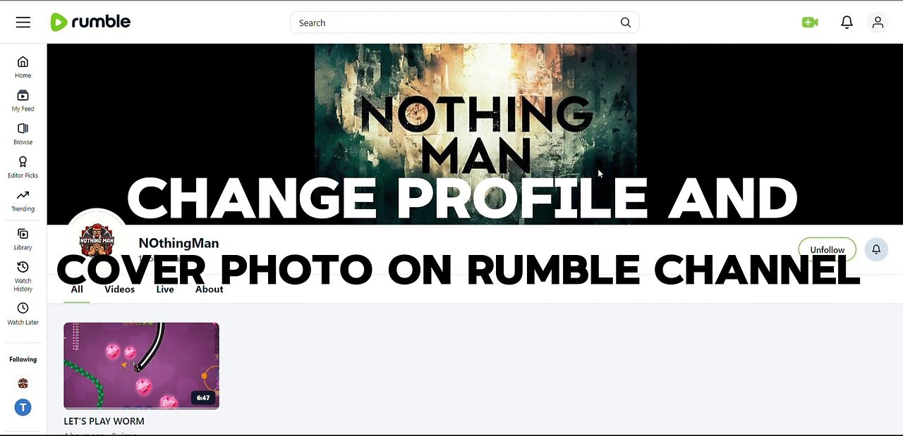 HOW TO CHANGE / UPLOAD PROFILE AND COVER PHOTO ON RUMBLE CHANNEL