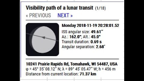 ISS lunar transit 11-19-18