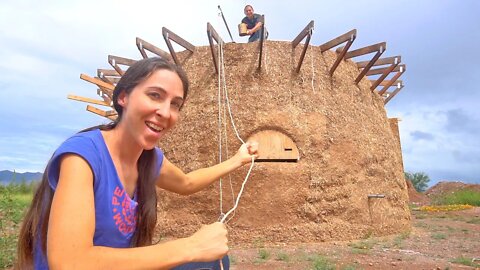 Will THIS Work? We Build A Simple Tool To Get Dirt To The Top Of The Earthbag House