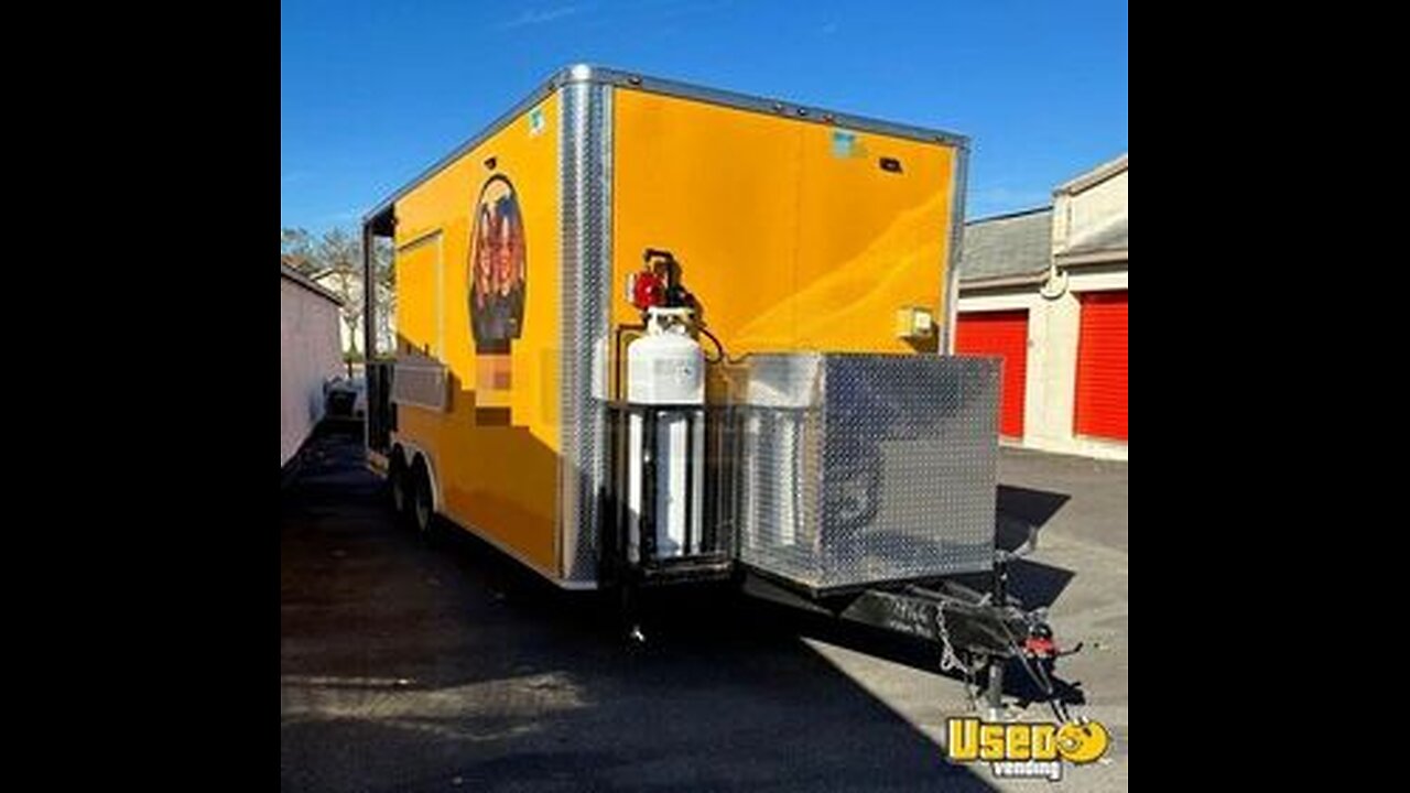 Custom Build 2023 - 8.5' x 14' Barbecue Concession Trailer with 6' Porch for Sale in North Carolina!