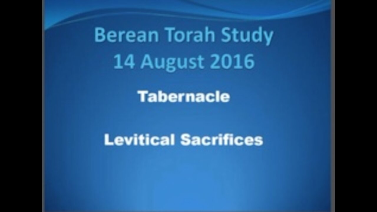 Tabernacle Levitical Sacrifices