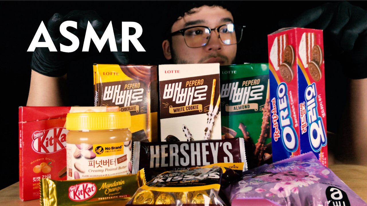 ASMR OREO, PEANUT BUTTER, HERSHEYS, KIT KAT, COOKIES & CREAM BARS, CHOCOLATE, PEPPERO 리얼사운드 먹방