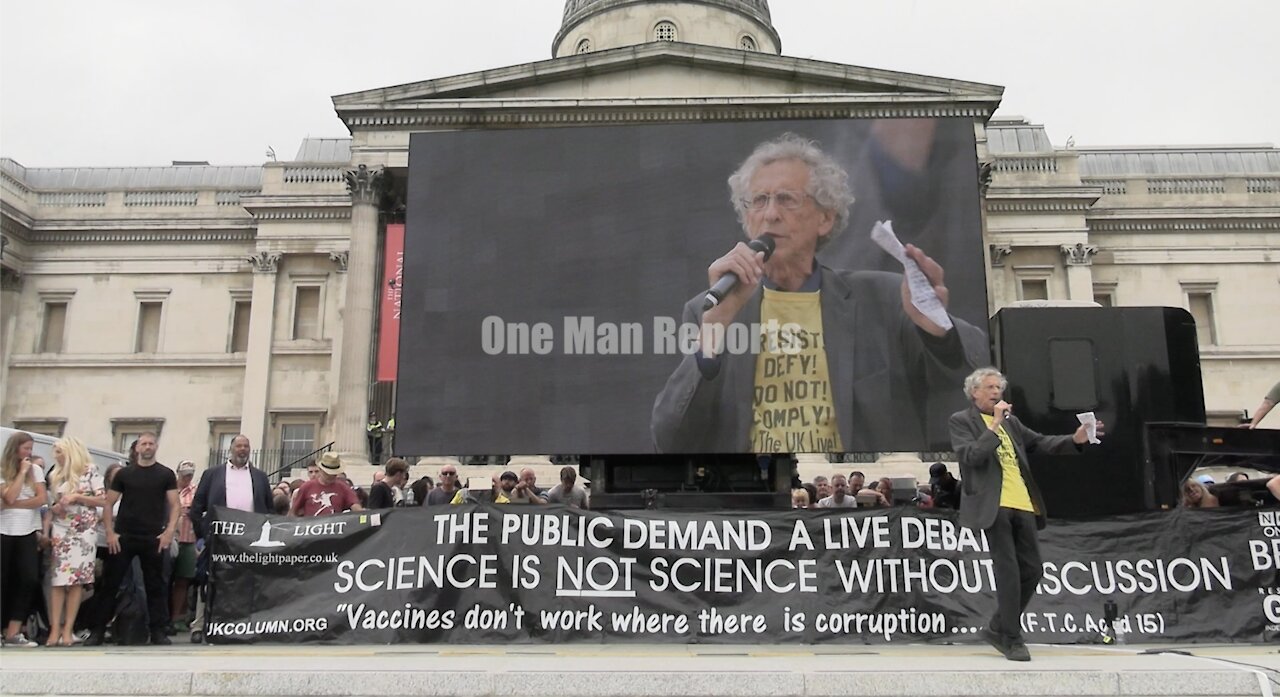 Piers Corbyn speech in Trafalgar Square