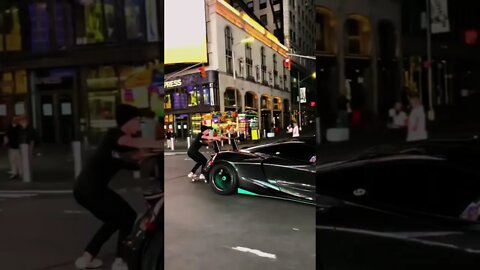 A skateting with sports cars #shorts #cars #shortvideo #youtubeshorts #funny