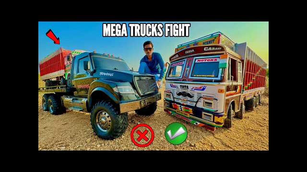 RC TATA 4825 Biggest Truck Vs Traxxas Ultimate Mega Truck Vs 5 Offroad RC Cars - Chatpat Toy Tv