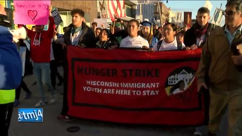 Protesters march in Racine after President Trump announces DACA rollback