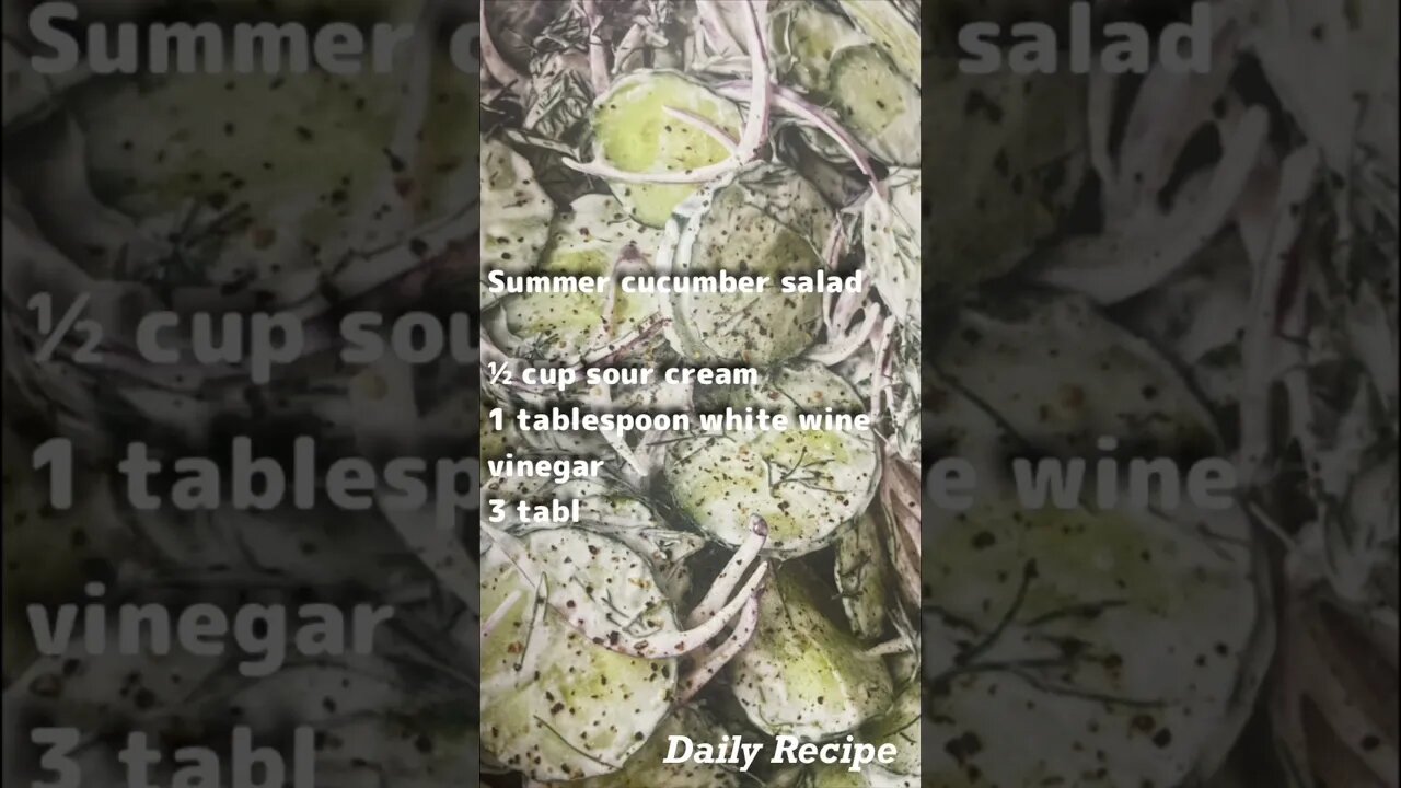 Summer Cucumber Salad! Quick and easy recipe! To spice up that BBQ