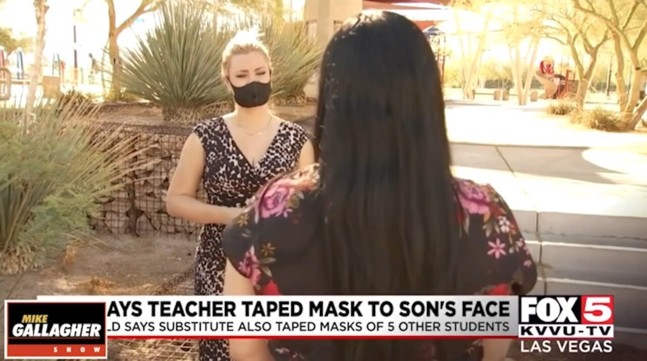 What would you do if your kid had a mask taped to his head by a teacher?