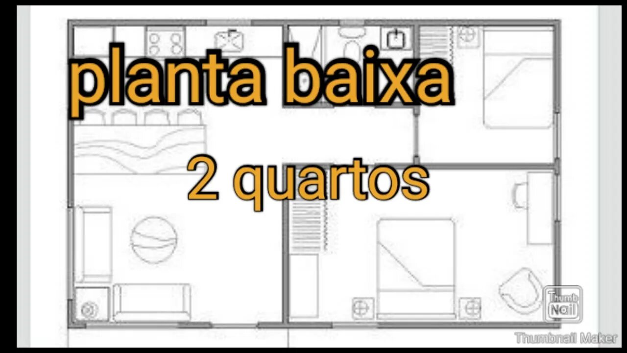PLANTA Baixa/ simples com 2 quartos