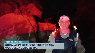 Trecho da MG-425: Rodovia é Parcialmente Interditada após Queda de Barreira.