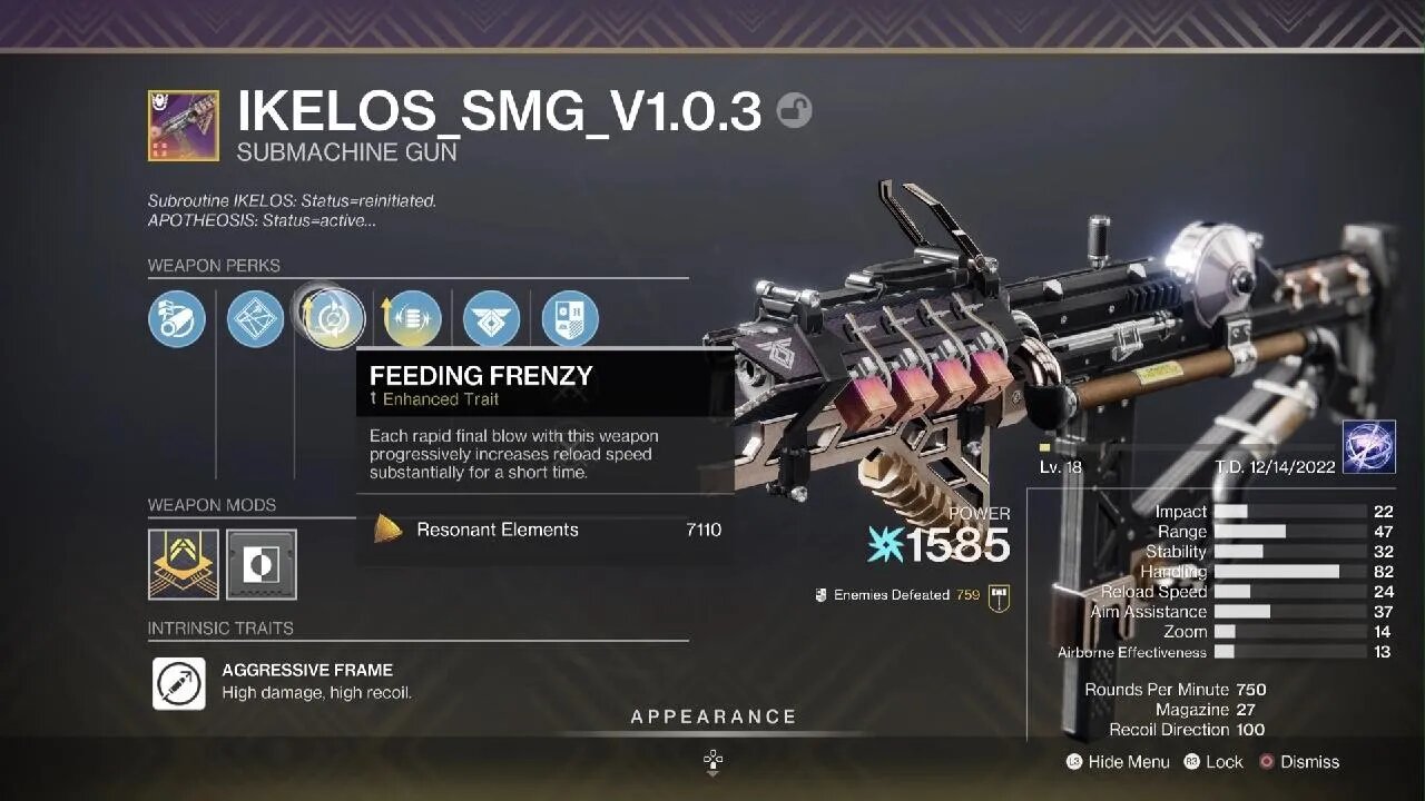 Destiny 2 - IKELOS SMG V1.0.3 Enhanced Voltshot gameplay