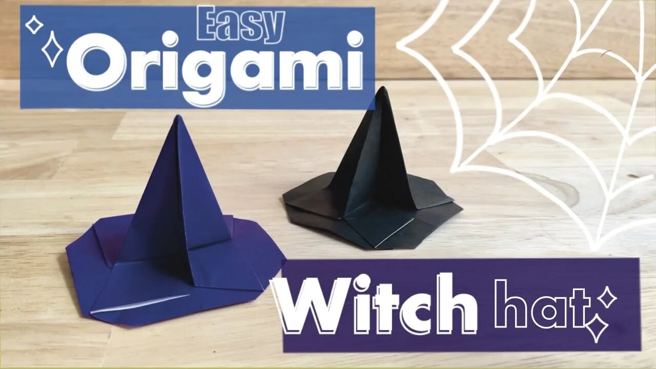 Easy Cute Halloween Witch Hat origami | Fun Birthday and Halloween Decorations, Cute Party Favors