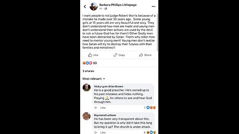 Barbara Phillips Littlepage, a pastor, tells everyone not to judge pedophile