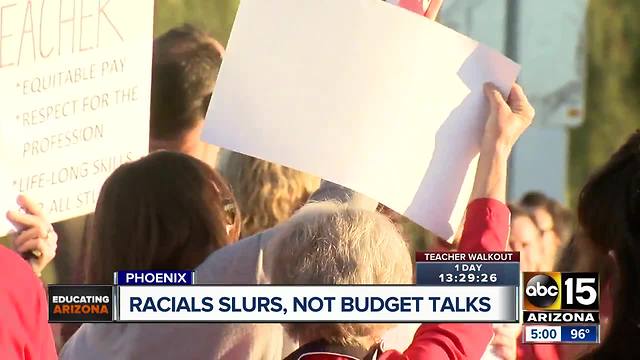 Tempers flare at Arizona state house on eve of teacher walkout