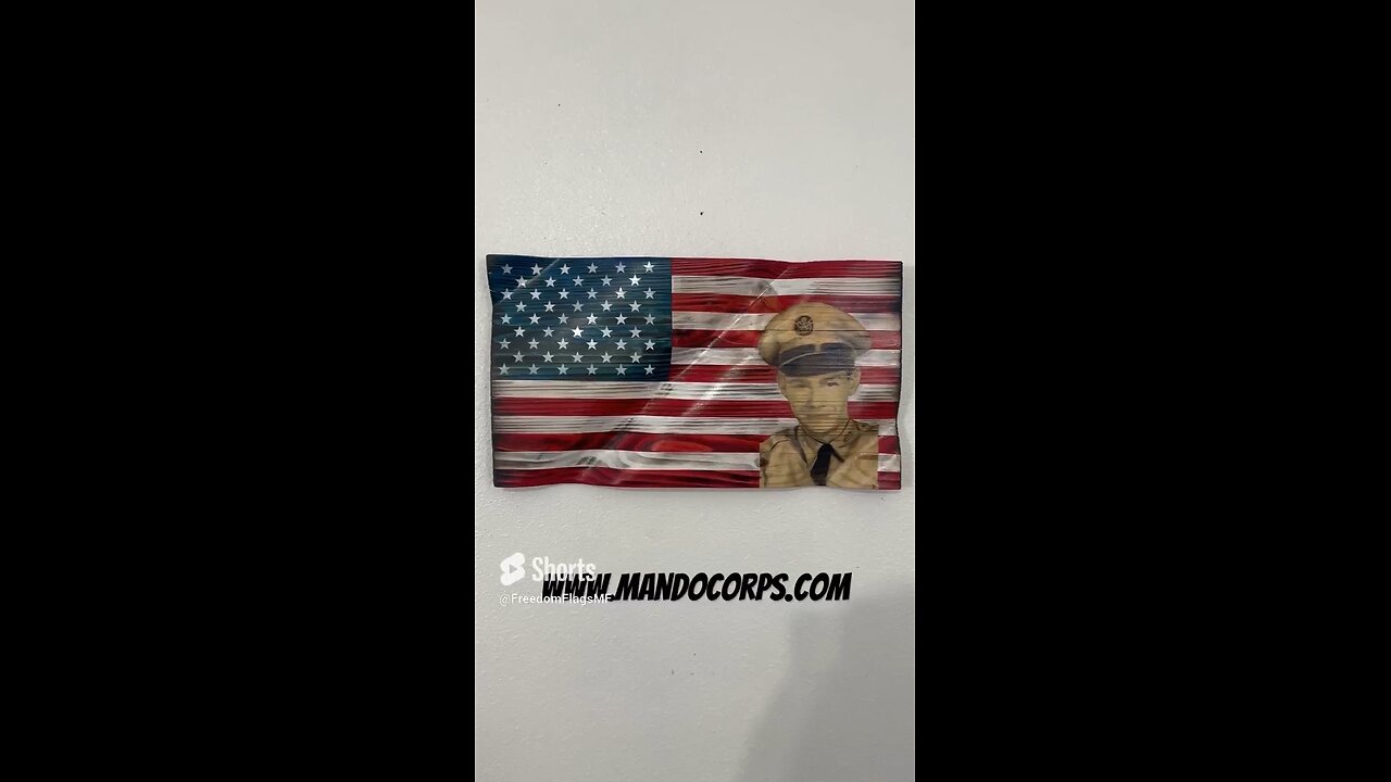 Wooden American Flag w/ WWII Portrait