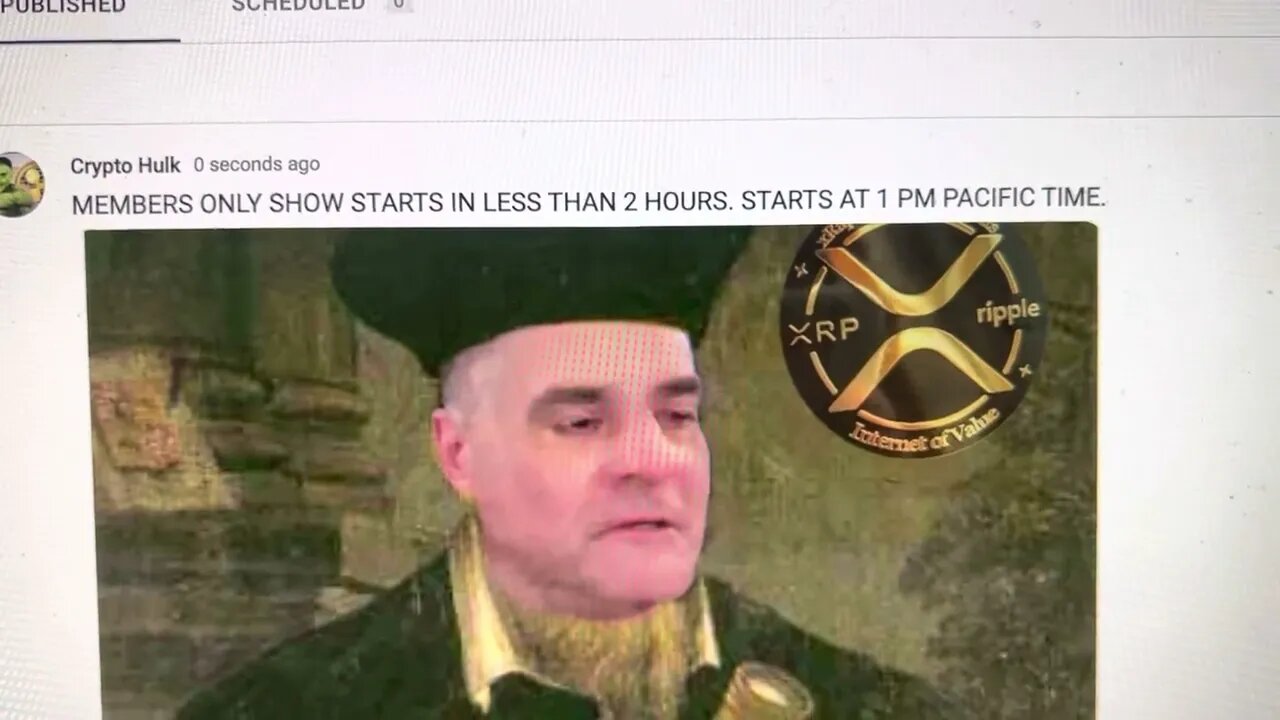 Members Only show starts in less than 2 hours. 1 PM PACIFIC TIME.