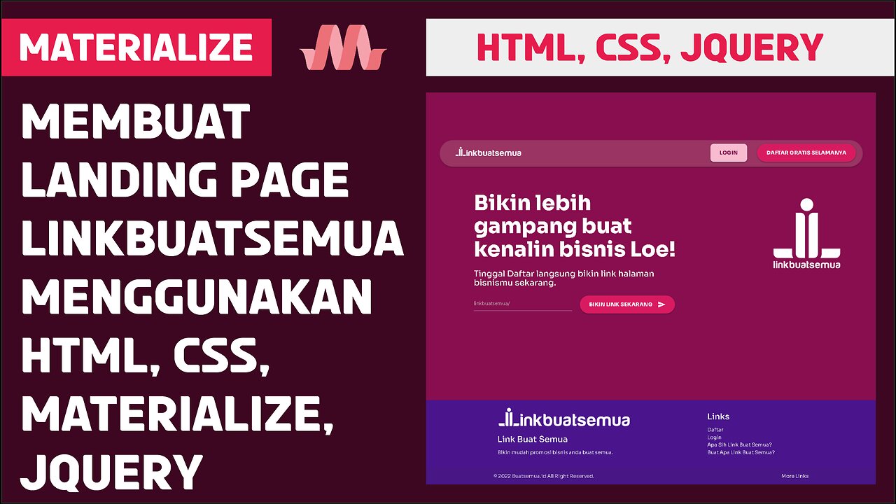 Create Web like LinkTree Using Materialize CSS