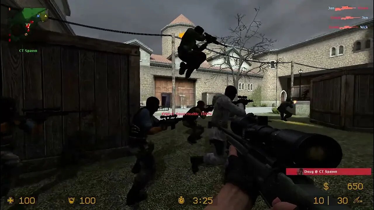 Counter Strike Source Cobblestone Bots #33 Only Sniper Rifles
