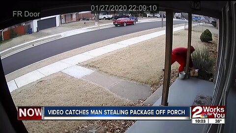 Video catches man stealing package off couple's porch