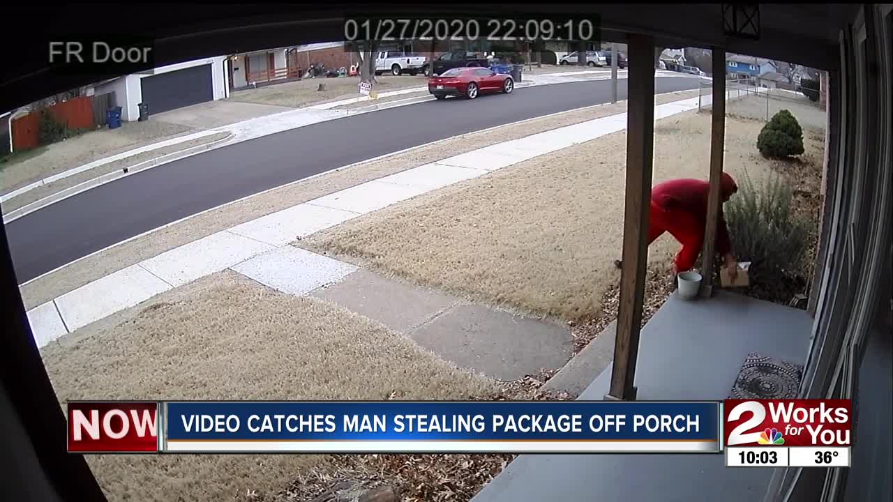 Video catches man stealing package off couple's porch