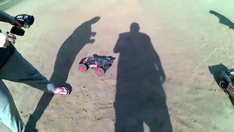 RC BASHING AT THE PARK! ONE GOT DESTROYED!!